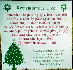 Purchase an ornament to remember the passing of a loved one, hang it on the Remembrance Tree