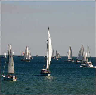 waiting for the start of the 2008 Harvest Moon Regatta